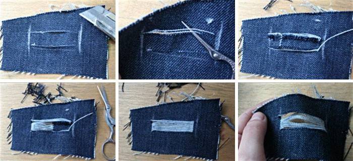Как сделать дырки на джинсах своими руками: фото пошагово, идеи