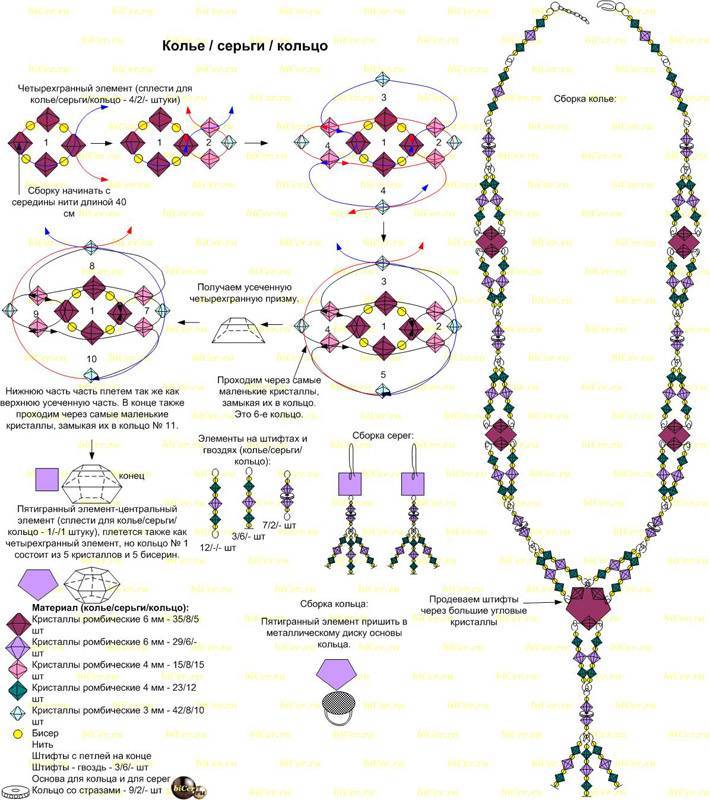Колье из бусин схемы
