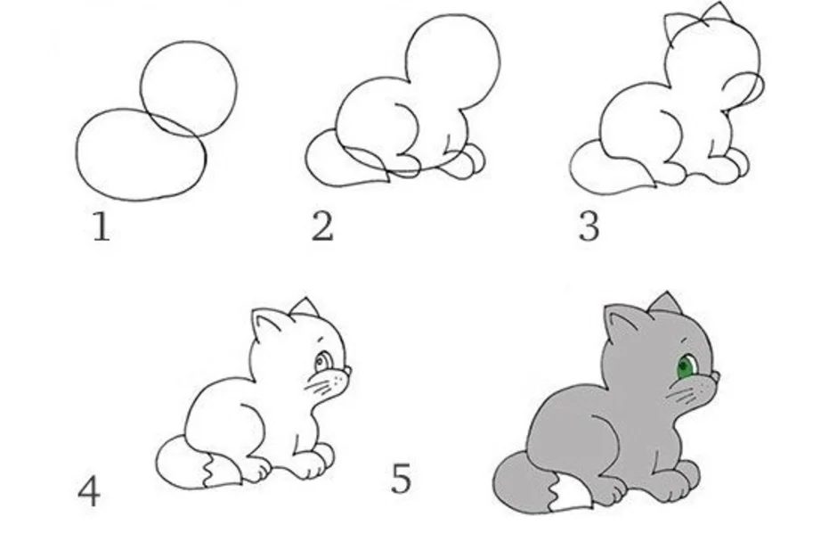 Как нарисовать котенка - wikihow