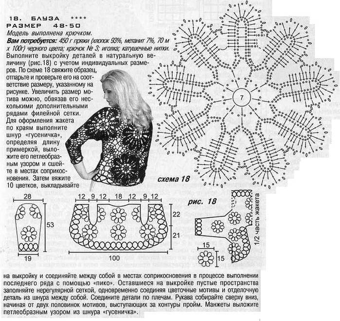 Схема связать болеро крючком