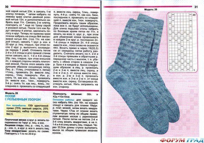 Вязание носков: подробные схемы с пошаговым описанием