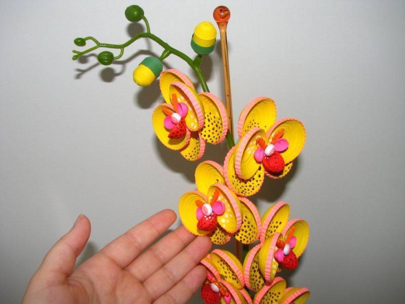 Орхидеи из бумаги в технике квиллинга
