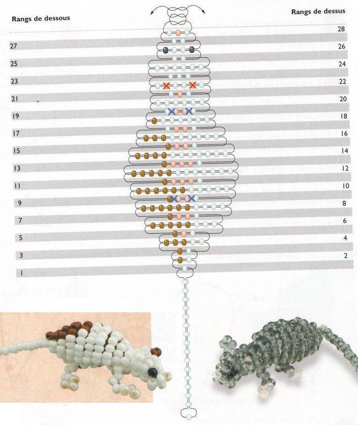 Схемы животных из бисера для начинающих: как сделать объемное плетение с фото и видео