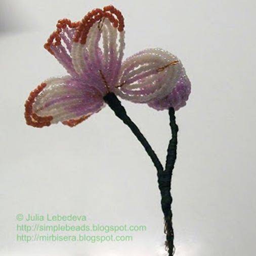 Орхидея (мозаичное и кирпичное плетение) | biser.info - всё о бисере и бисерном творчестве