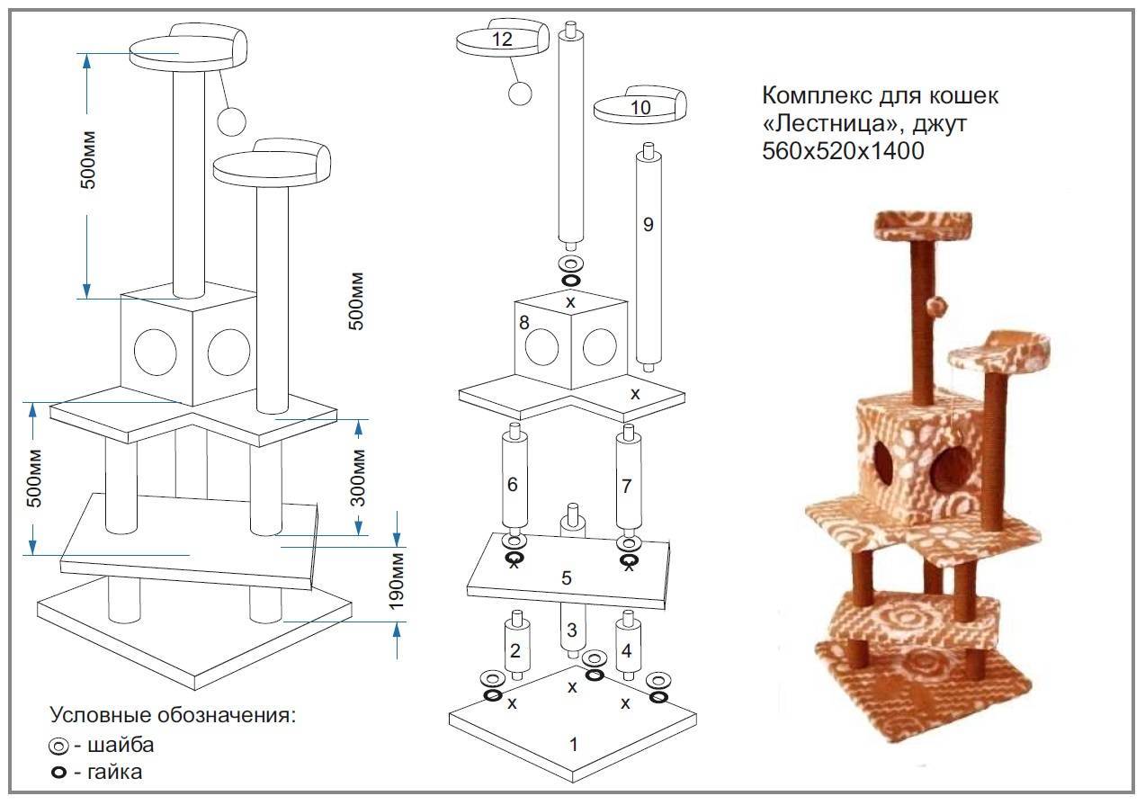 Когтеточка для кошек с домиком своими руками и чертежами фото размерами