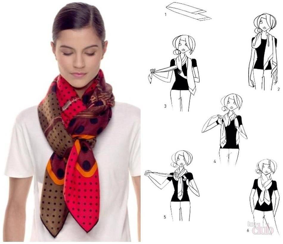 Как завязывать шарфы красиво на шее женские
