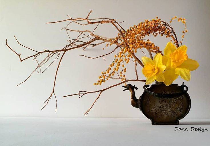 Икебана своими руками из природного материала - 62 фото идей оригинальных компоновок цветов