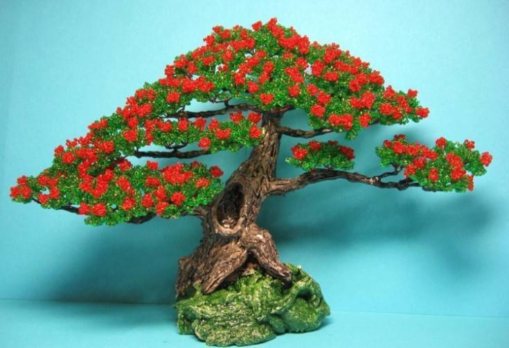 Бонсай из бисера: миниатюрное дерево своими руками (фото)