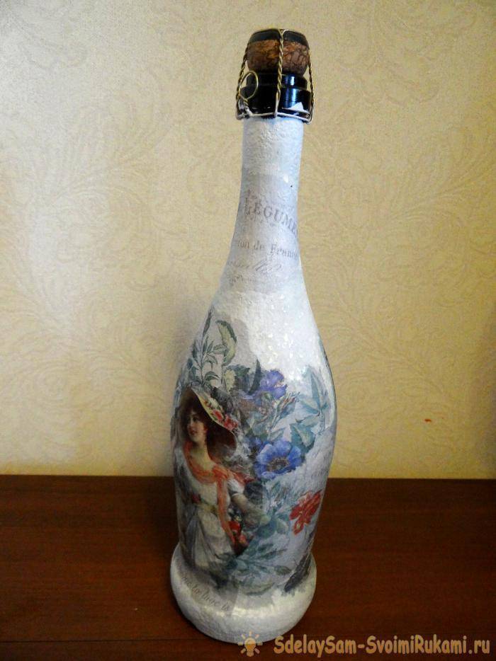 Оригинальный декупаж бутылок своими руками — пошаговый мастер-класс с фото примерами