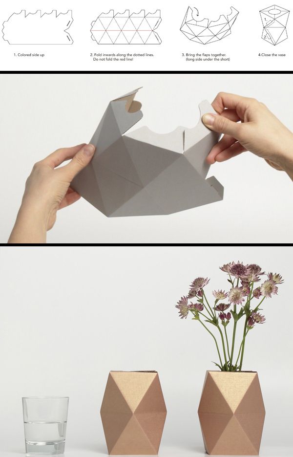 Прекрасная ваза из бумаги с объёмными цветами, выполненная своими руками