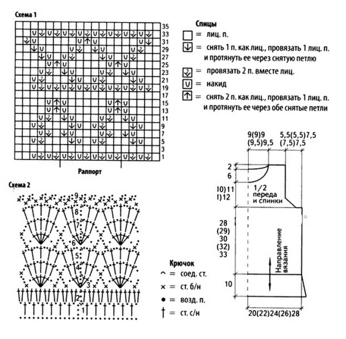 Вязанные летние кофты схемы