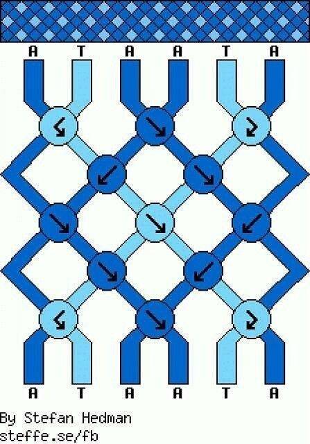 Фенечки косого плетения схемы 2 цвета