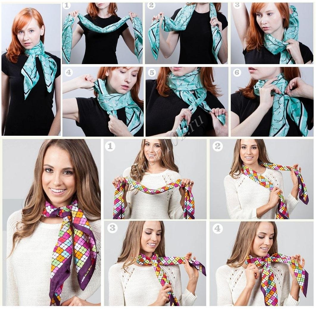 Завязываем платки и шарфы
