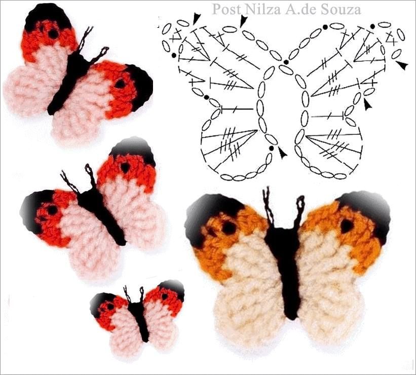 Бабочка крючком: как связать изделие быстро и легко, описание для начинающих, варианты посложнее