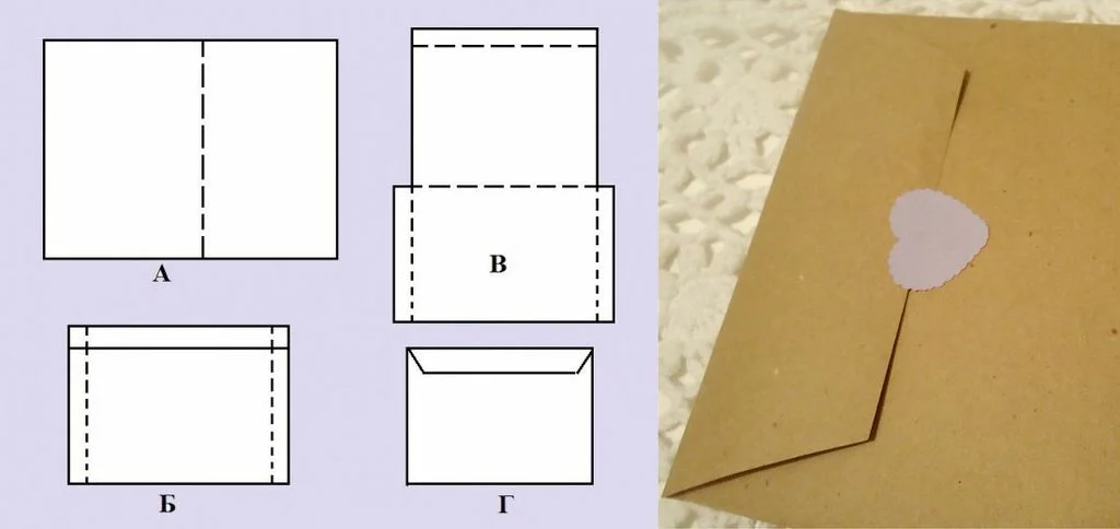 Как сложить конверт из бумаги оригами
