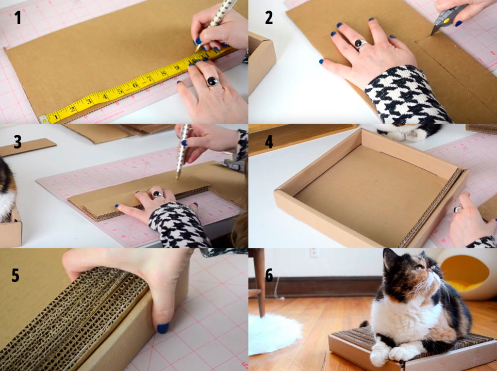 Когтеточка своими руками: пошаговая инструкция с фото и схема с размерами