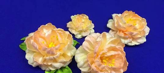 Мк - цветы из атласных лент. пион с пошаговыми фото