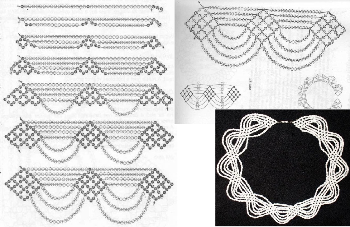 Чокер на шею из бисера схема
