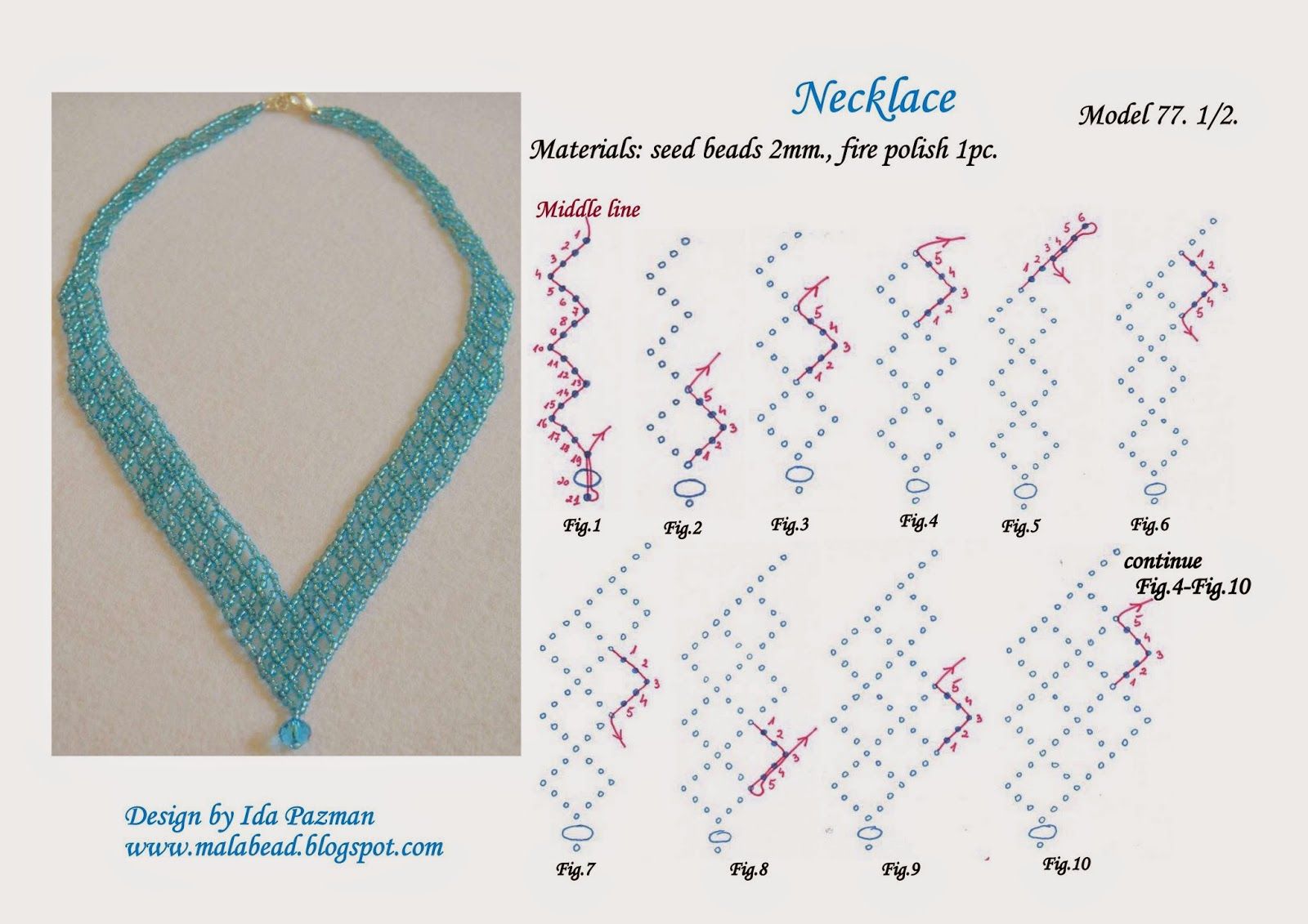 Колье из бисера — простые схемы плетения и варианты для начинающих (инструкция + фото)