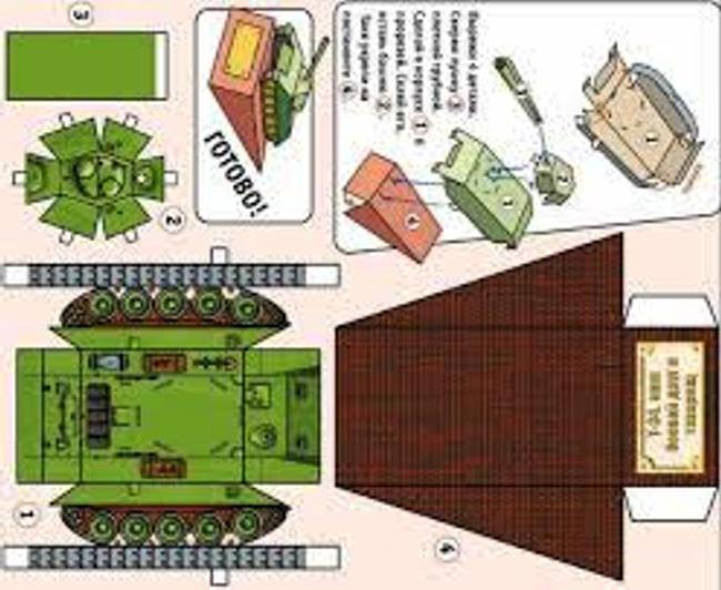Танк из бумаги своими руками схемы
