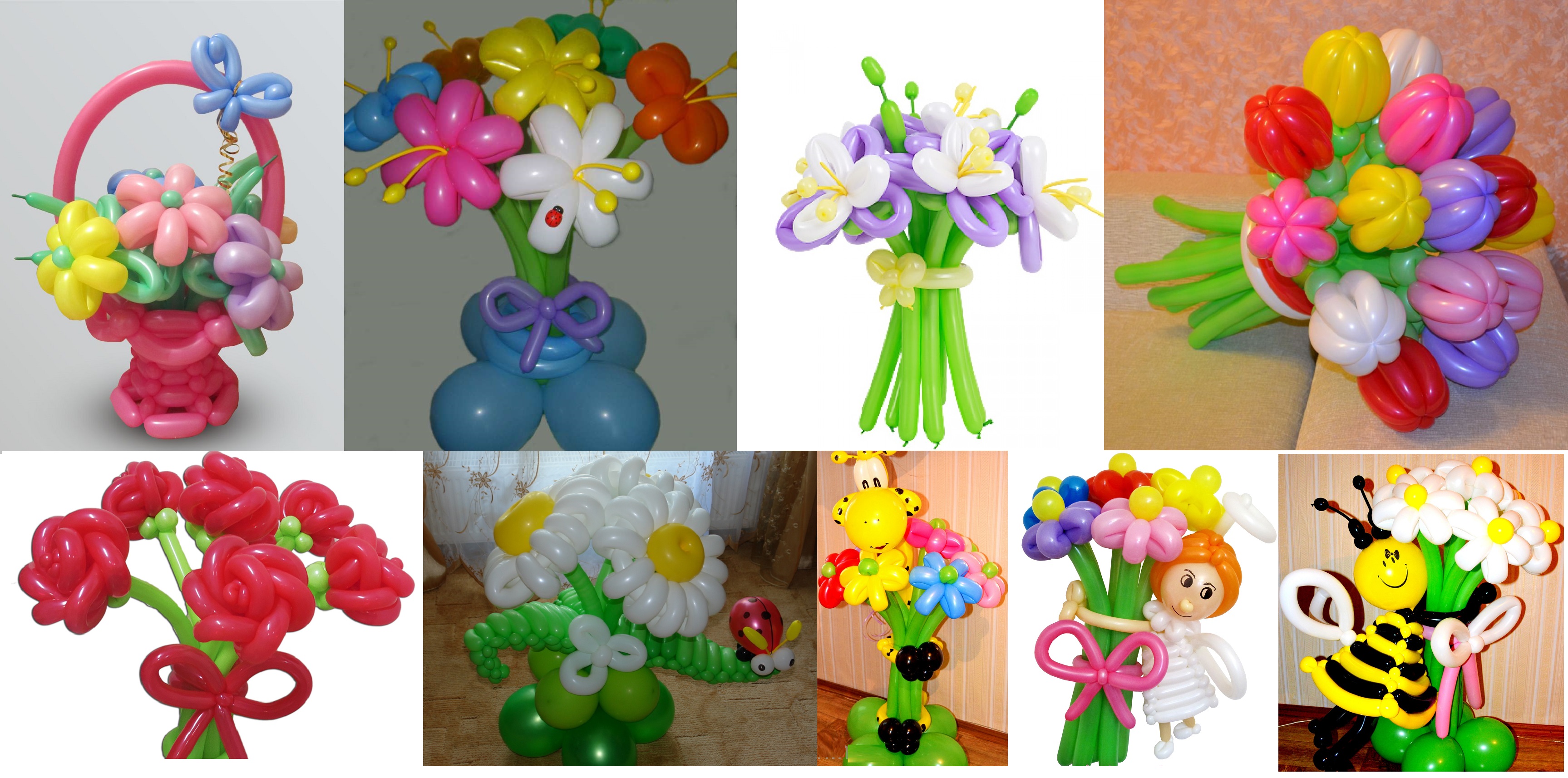 Цветы из шаров своими руками пошаговая инструкция фото