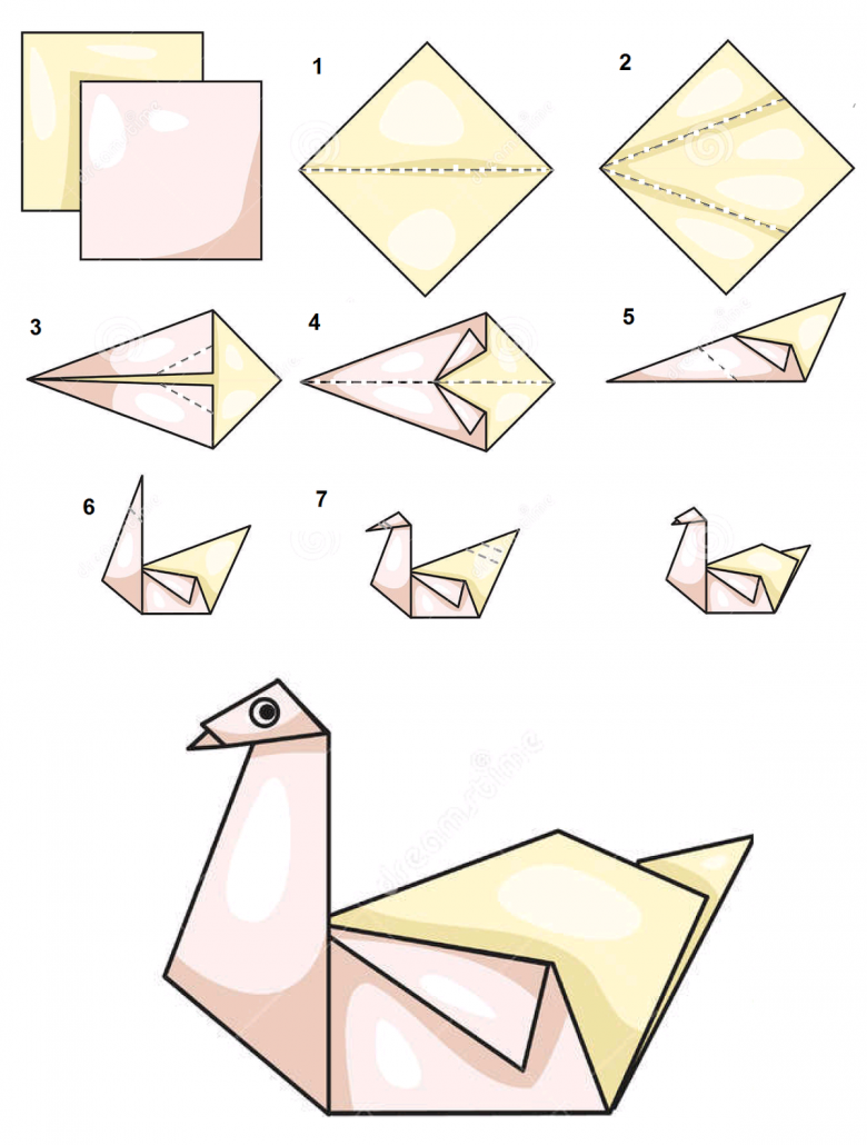 Оригами: модульные поделки из бумаги и схема изготовления птицы счастья, инструкция для начинающих
