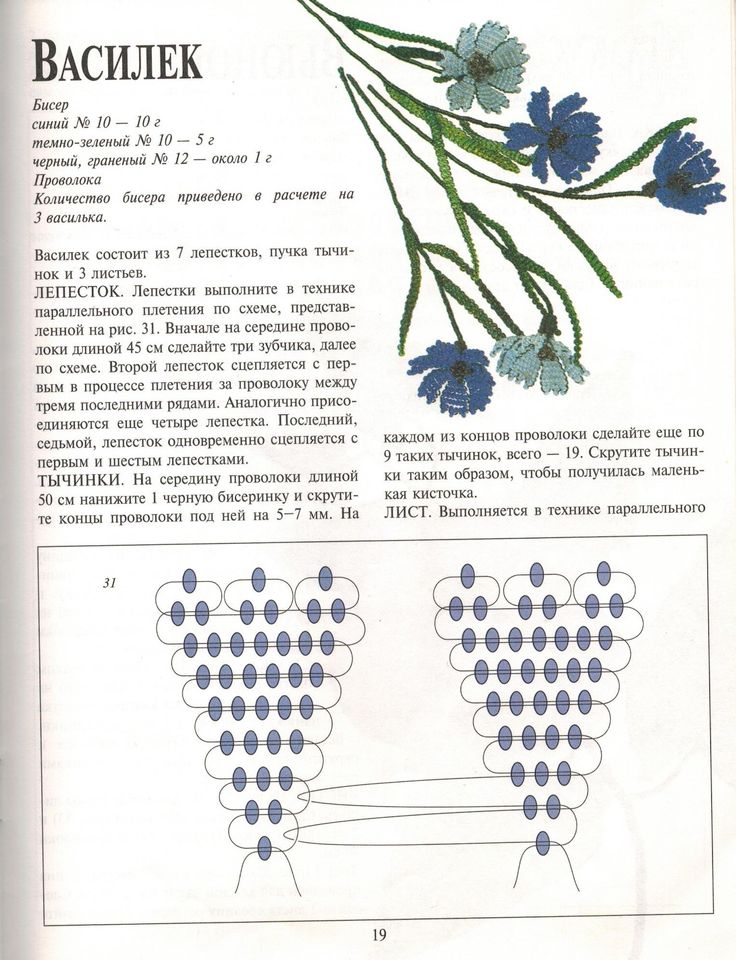 Колокольчик цветок из бисера схема