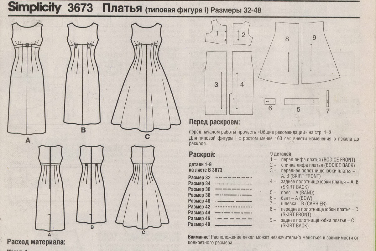 Схема сборки платья женского