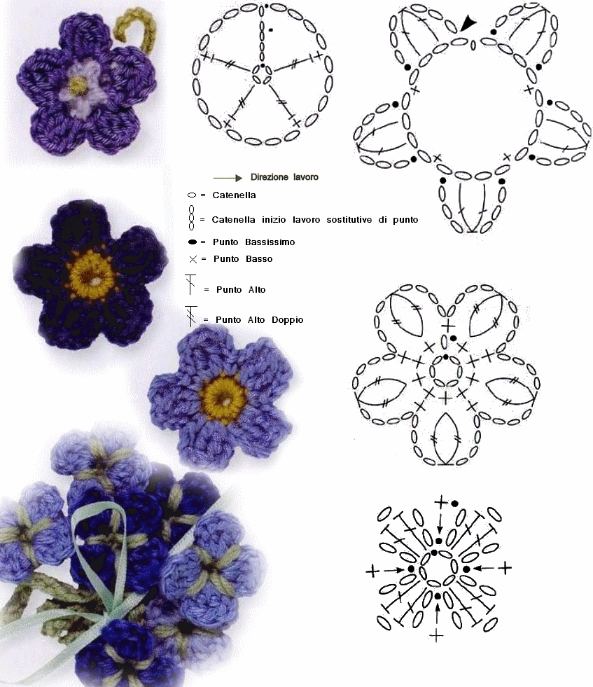 Цветы, вязаные крючком (со схемами)