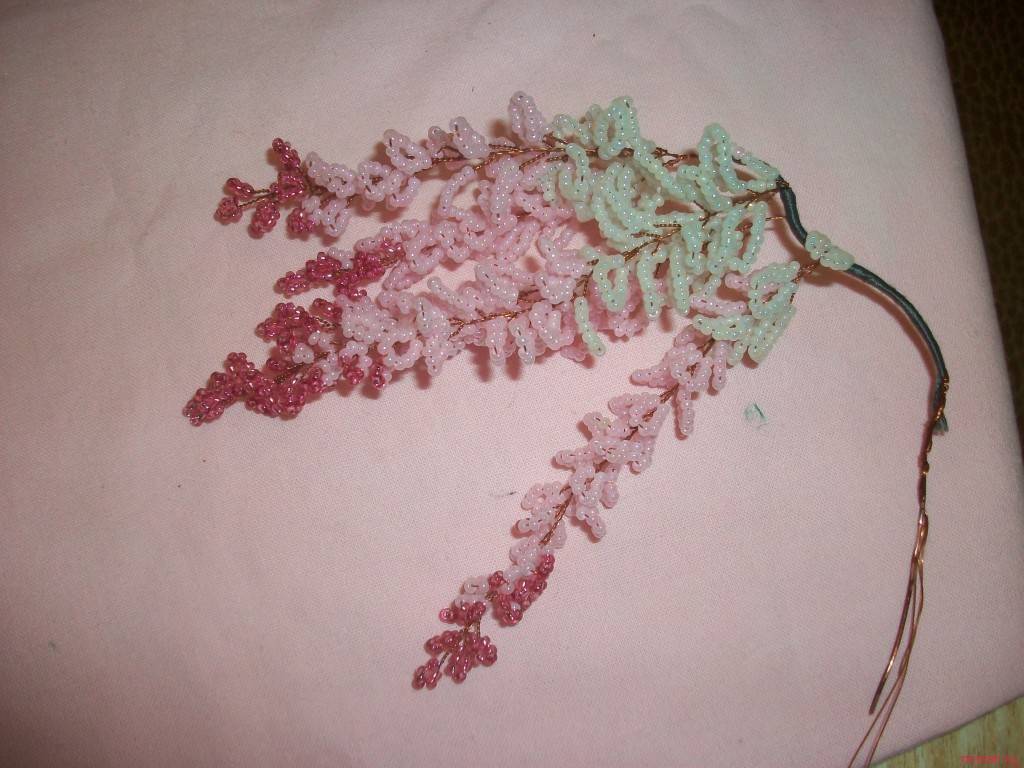Вышивка бисером глициния. делаем роскошное дерево глицинии из бисера. плетем листья глицинии