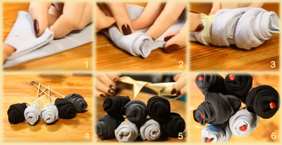 Как сделать розочки из носков пошаговое