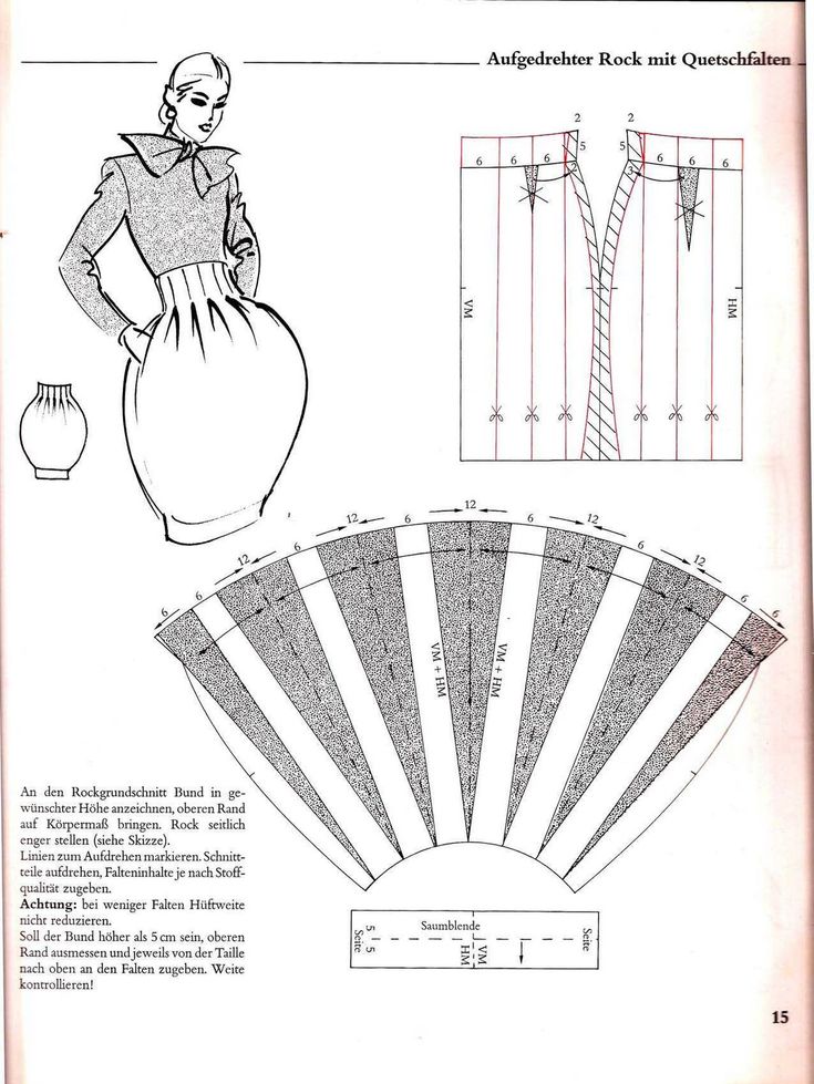 Выкройка юбки короткой спереди и длинной сзади (юбки-маллет)