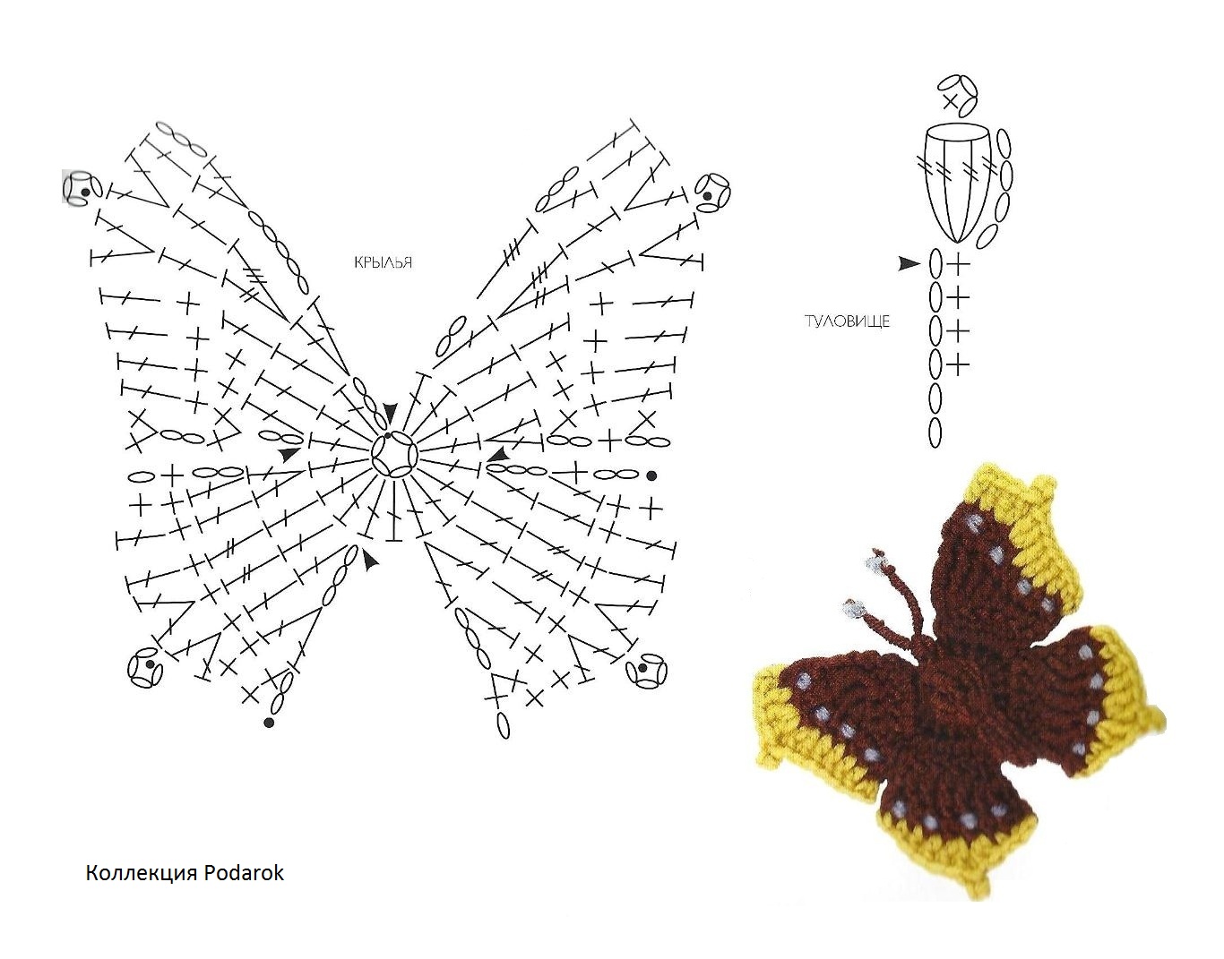 Маленькая бабочка крючком, бабочки вязанные крючком,вяжем бабочку крючком и вязание крючком бабочек