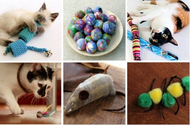 Делаем игрушки для кошек своими руками: из бумаги, коробок, носков, труб и других материалов